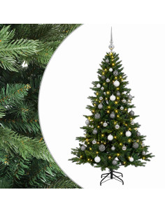 Albero di Natale artificiale con palline 150 cm 150 LED 2