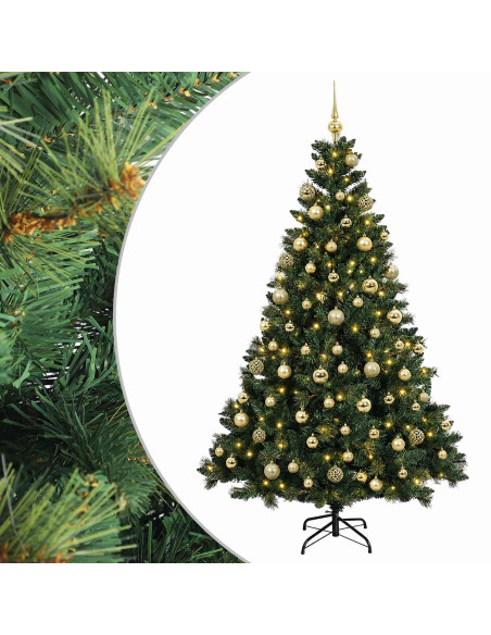 Albero di Natale Artificiale con Palline 240 cm 300 LED