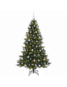 Albero di Natale artificiale con palline 210 cm 300 LED 2