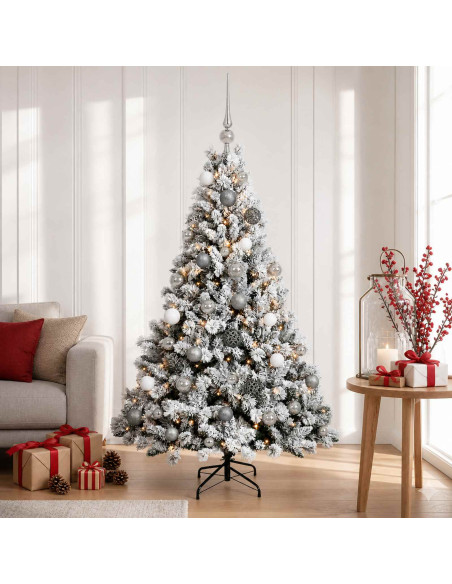 Albero di Natale Artificiale con Palline 150 cm 150 LED