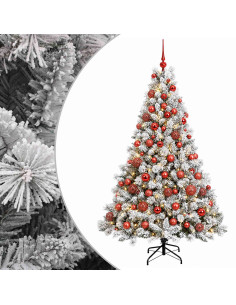 Albero di Natale Artificiale con Palline 180 cm 300 LED