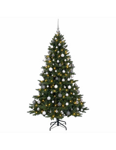 Albero di Natale artificiale con palline 180 cm 300 LED 2