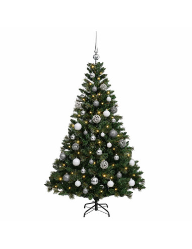 Albero di Natale Artificiale con Palline 120 cm 150 LED