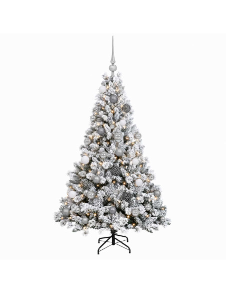 Albero di Natale Artificiale con Palline 150 cm 150 LED