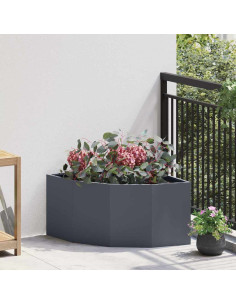 Vaso d'angolo Antracite 60 x 60 x 35 cm Acciaio