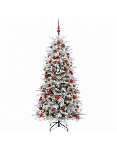 Albero di Natale Artificiale con Rami Pieghevoli 240 cm 300 LED 2