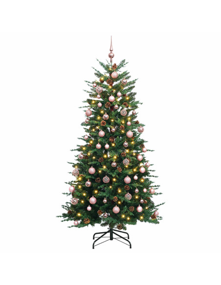 Albero di Natale Artificiale con Rami Pieghevoli 240 cm 300 LED