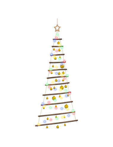 Albero di Natale appeso con palle 150 cm 80 LED Multicolore