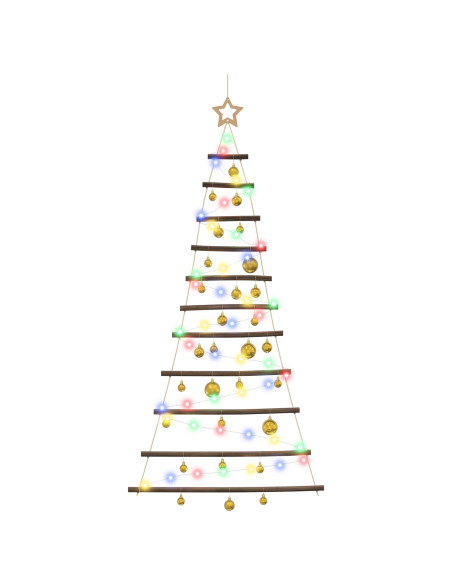 Albero di Natale appeso con palle 150 cm 80 LED Multicolore