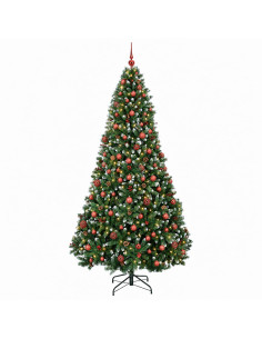 Albero di Natale artificiale verde con palline 210 cm 300 LED 2