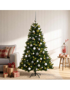 Albero di Natale artificiale con palline 120 cm 150 LED