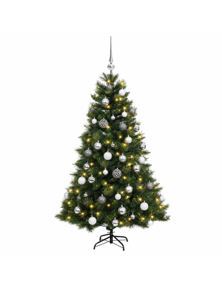 Albero di Natale artificiale con palline 120 cm 150 LED