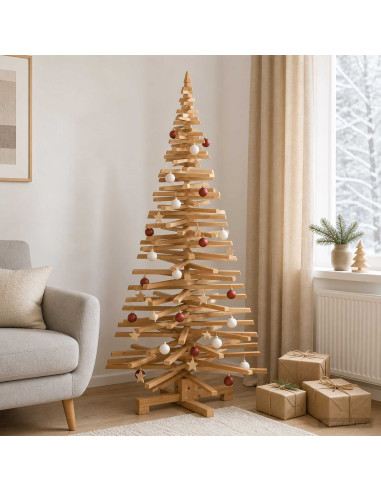 Albero di Natale in legno KOTKA 180 cm Legno Massello di Pino