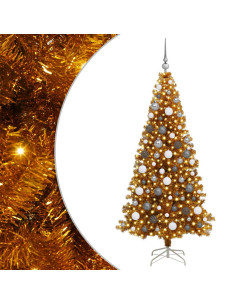 Albero di Natale con 300 LED con supporto Oro 180 cm PET 2