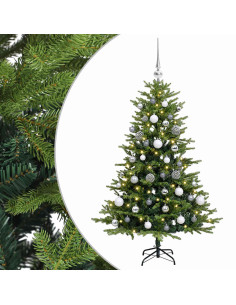 Albero di Natale Artificiale con Palline 120 cm 150 LED 2