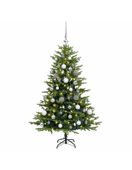 Albero di Natale Artificiale con Palline 120 cm 150 LED