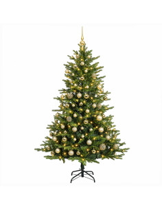 Albero di Natale Artificiale con Palline 180 cm 300 LED 2