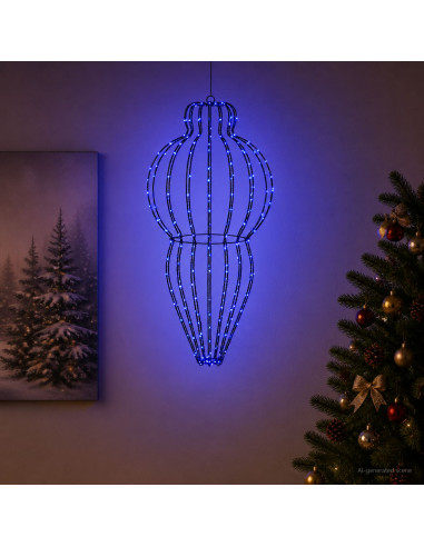 Luce a punta di Natale 320 LED Blu Diam. 40 x 75 cm