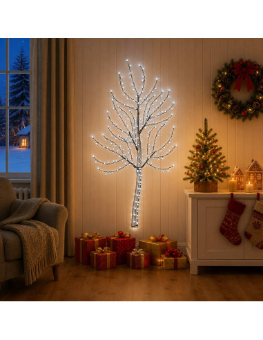 Albero di Natale da parete a LED 150 cm 140 LED Bianco freddo