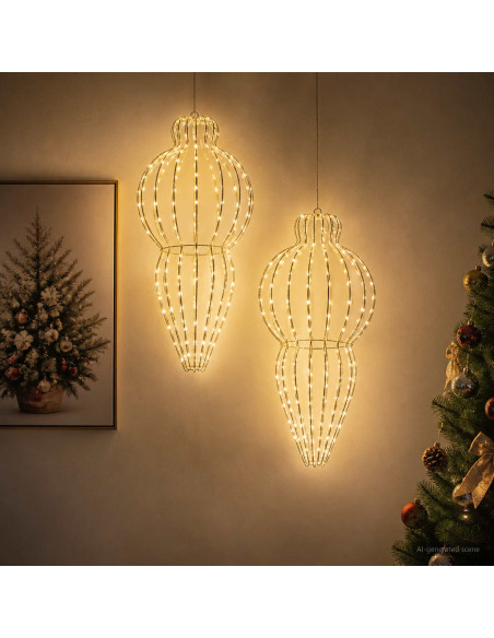 Luce a punta di Natale 2 pz 640 LED Bianco freddo