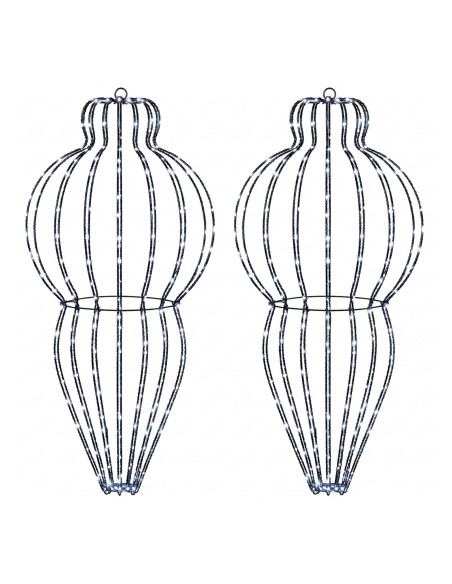 Luce a punta di Natale 2 pz 640 LED Bianco freddo