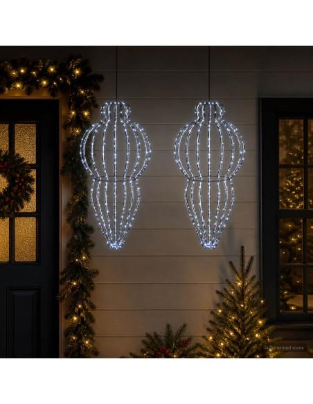 Luce a punta di Natale 2 pz 640 LED Bianco freddo