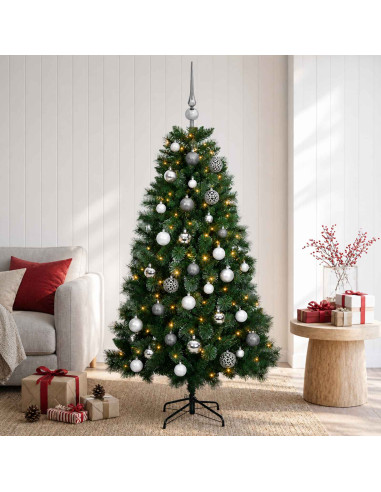 Albero di Natale artificiale con palline 150 cm 150 LED