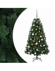 Albero di Natale artificiale con palline 150 cm 150 LED 2