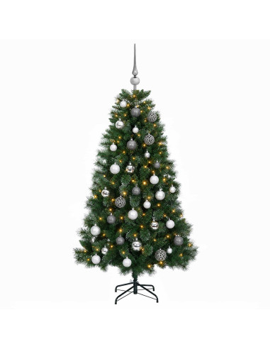Albero di Natale artificiale con palline 150 cm 150 LED