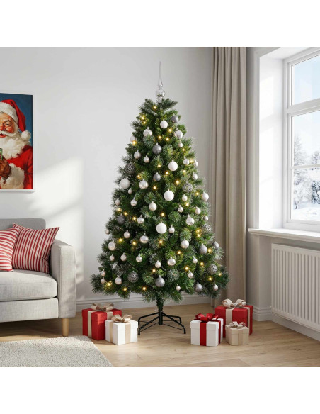 Albero di Natale artificiale con palline 240 cm 300 LED