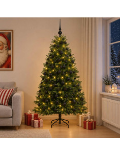 Albero di Natale Artificiale con Palline 210 cm 300 LED