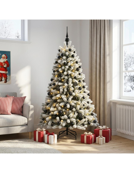 Albero di Natale Artificiale con Palline 210 cm 300 LED