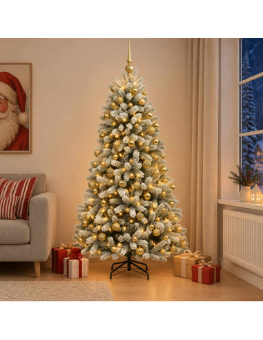 Albero di Natale Artificiale con Palline 240 cm 300 LED