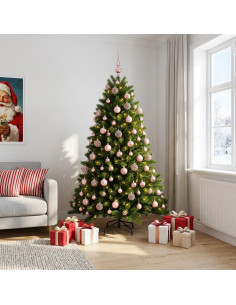 Albero di Natale Artificiale con Palline 180 cm 300 LED