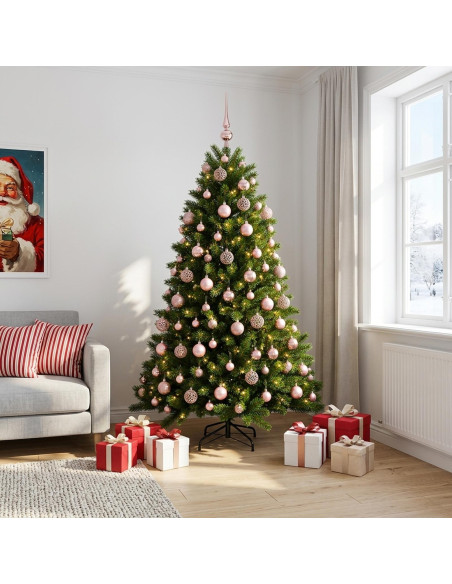 Albero di Natale Artificiale con Palline 180 cm 300 LED