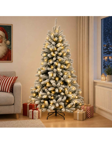 Albero di Natale Artificiale con Rami Pieghevoli 240 cm 300 LED