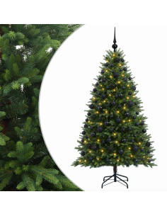 Albero di Natale Artificiale con Palline 210 cm 300 LED 2