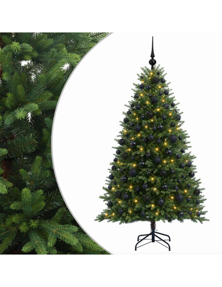 Albero di Natale Artificiale con Palline 210 cm 300 LED