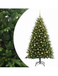 Albero di Natale Artificiale con Palline 180 cm 300 LED 2