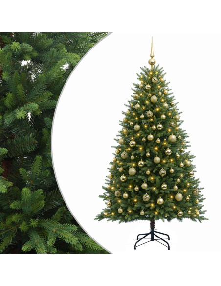 Albero di Natale Artificiale con Palline 180 cm 300 LED