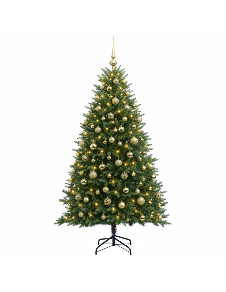 Albero di Natale Artificiale con Palline 180 cm 300 LED