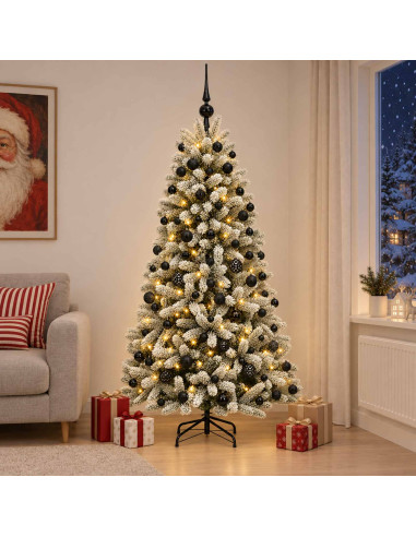 Albero di Natale Artificiale con Palline 210 cm 300 LED