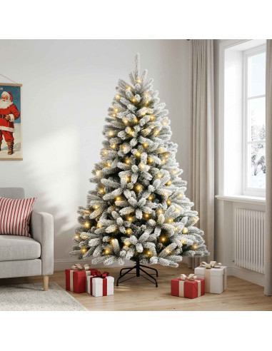 Albero di Natale Artificiale con Rami Pieghevoli 210 cm 300 LED