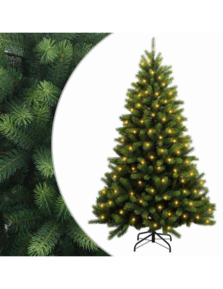 Albero di Natale Artificiale con Rami Pieghevoli 180 cm 300 LED