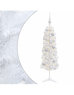 Albero di Natale Artificiale Slim con Palline 120 cm 150 LED 2
