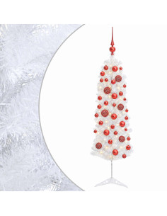 Albero di Natale Artificiale Slim con Palline 120 cm 150 LED 2
