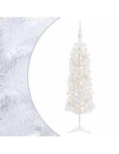 Albero di Natale Artificiale Slim con Palline 120 cm 150 LED 2