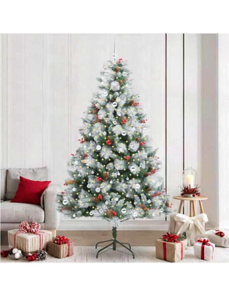 Albero di Natale artificiale Verde e bianco 240 cm