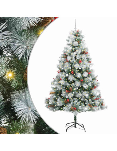 Albero di Natale artificiale Verde e bianco 240 cm