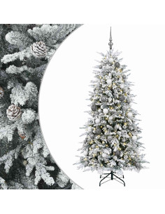 Albero di Natale Artificiale con Rami Pieghevoli 210 cm 300 LED